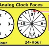 Analog Clock Faces: 12-Hour and 24-Hour Analog Clock Faces